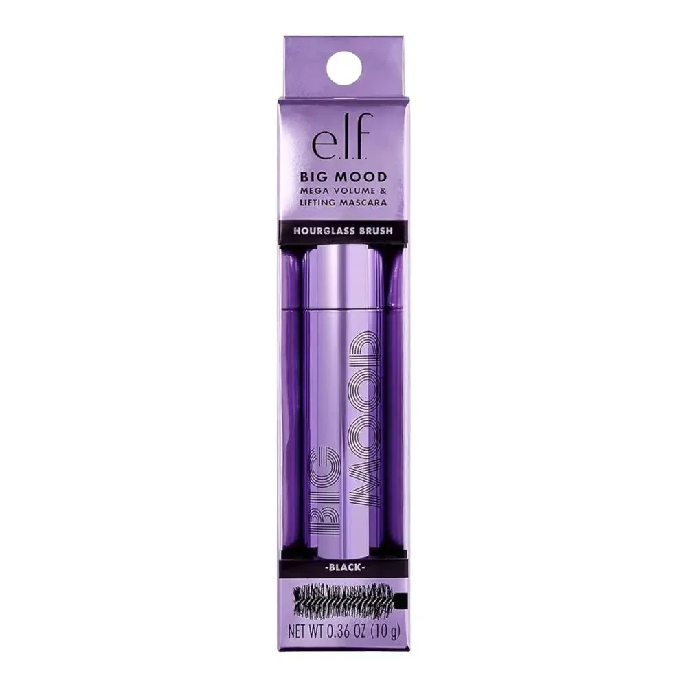 NEW e.l.f. Big Mood MASCARA Bold Lifted Eye Lashes Jojoba Wax Infused Deep Brown